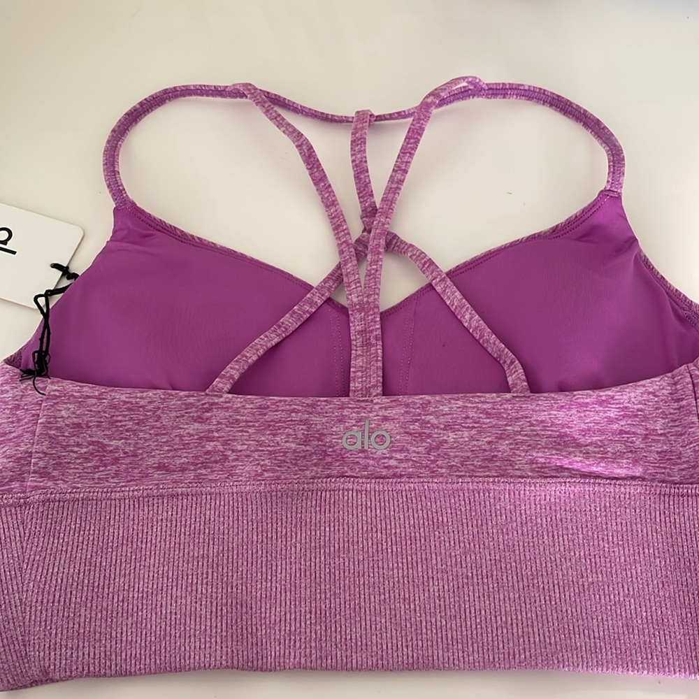 NWT ALO YOGA ELECTRIC VIOLET BRA ALOSOFT LAVISH BRA SIZE MEDIUM   * FIRM PRICE * - Picture 4 of 6